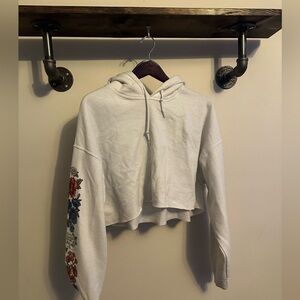 Gildan cut off floral hoodie